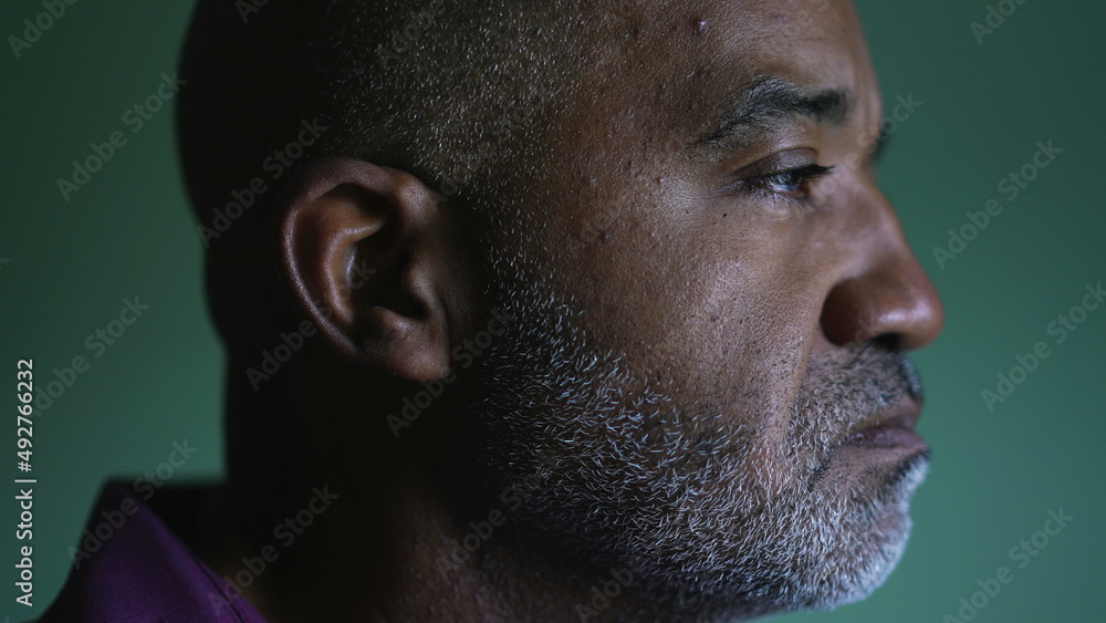 A pensive African senior man an older middle aged person A pensive African senior man an older middle aged person