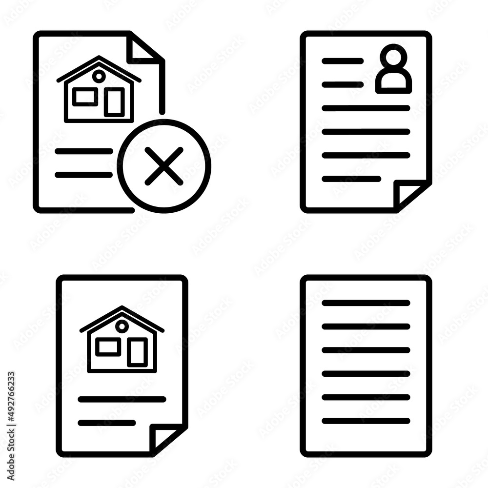 Docs1-2 Flat Icon Set Isolated On White Background
