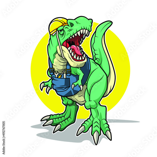 labour dinosaur vector illustration design