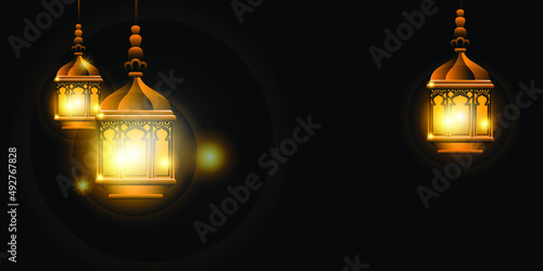 gold lantern vector illustration design