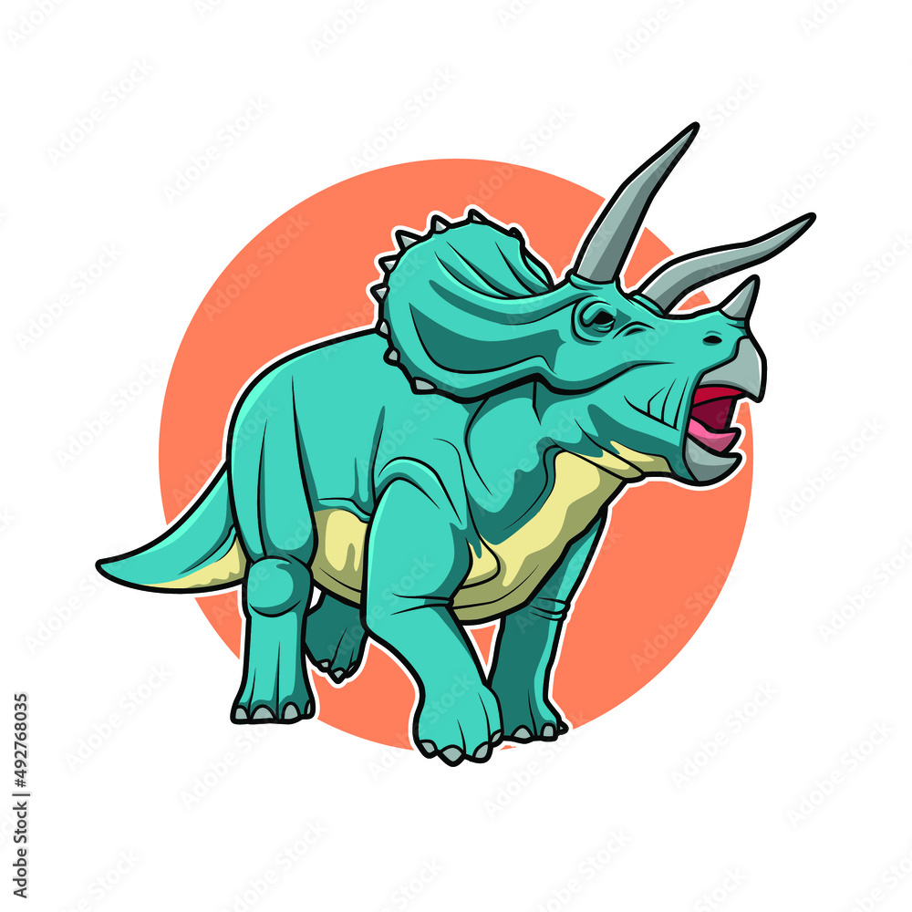 Fototapeta premium triceratops vector illustration cartoon design