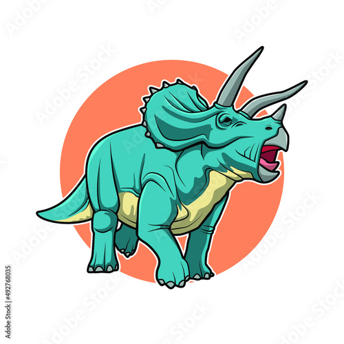 triceratops vector illustration cartoon design