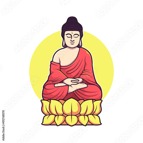 budha illustration cartoon vector design