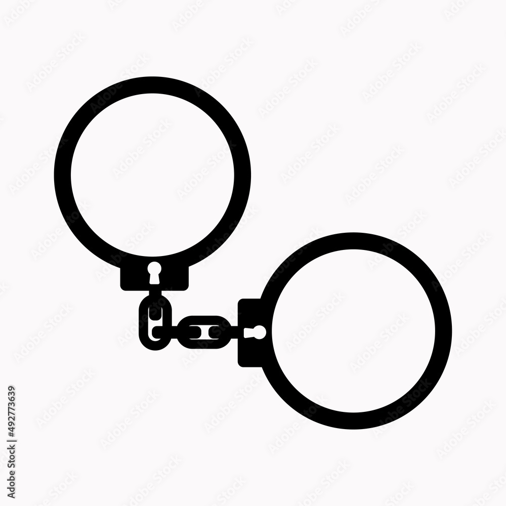 Handcuff icon in flat style isolated. Vector Symbol illustration. Handcuff icon in flat style isolated. Vector Symbol illustration.