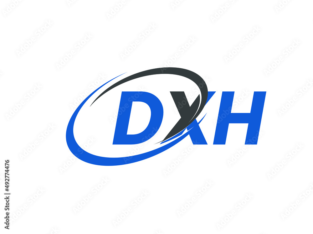 DXH letter creative modern elegant swoosh logo design DXH letter creative modern elegant swoosh logo design