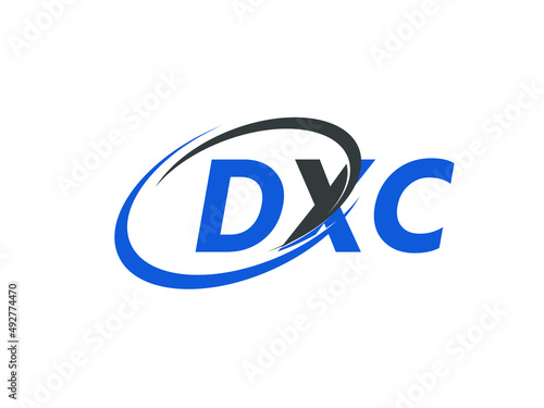 DXC letter creative modern elegant swoosh logo design