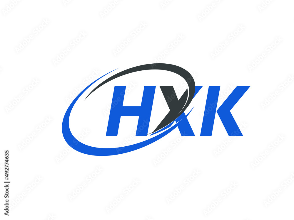 HXK letter creative modern elegant swoosh logo design HXK letter creative modern elegant swoosh logo design