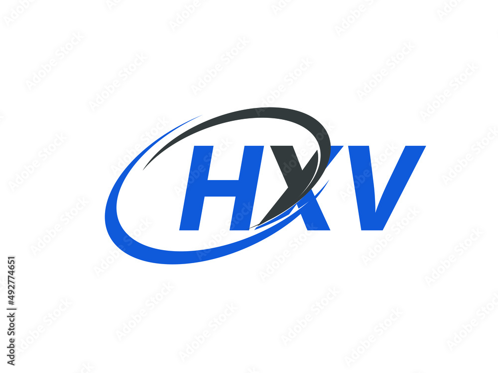 HXV letter creative modern elegant swoosh logo design