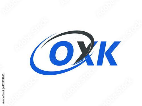 OXK letter creative modern elegant swoosh logo design