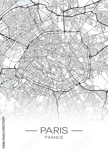 city map of the Paris - concept art.