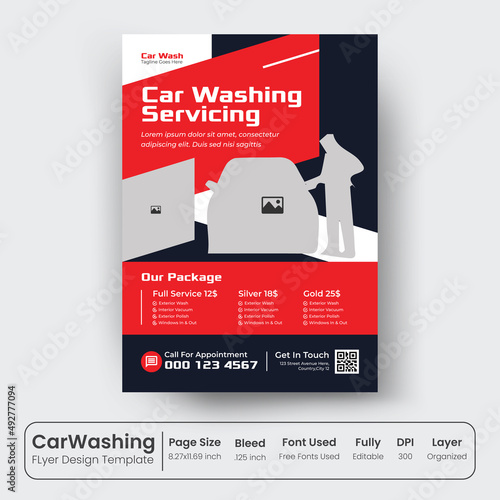 Car washing service flyer template