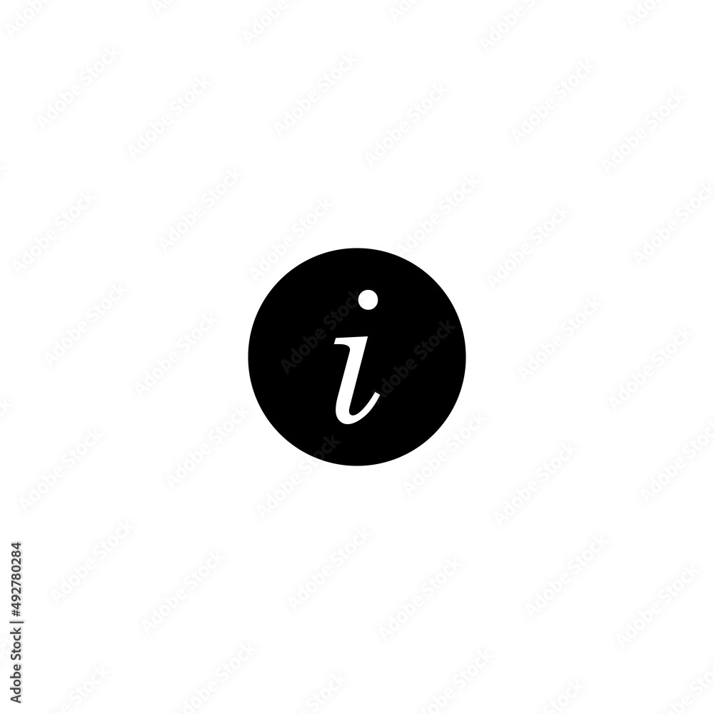 Info sign vector illustration. Information icon, faq sign with italic style Info sign vector illustration. Information icon, faq sign with italic style
