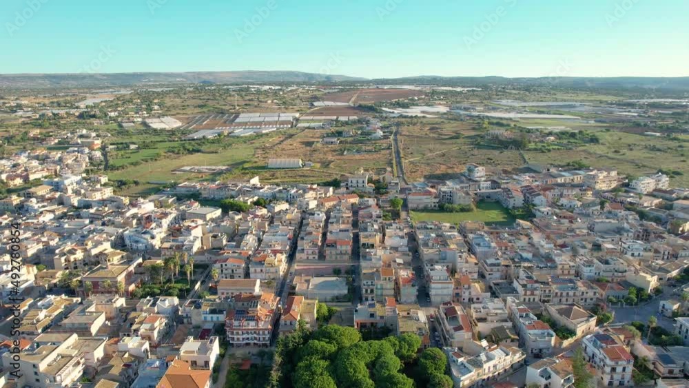 Aerial View of Donnalucata and Mediterranean Seat at Dawn, Scicli, Ragusa, Sicily, Italy, Europe Aerial View of Donnalucata and Mediterranean Seat at Dawn, Scicli, Ragusa, Sicily, Italy, Europe