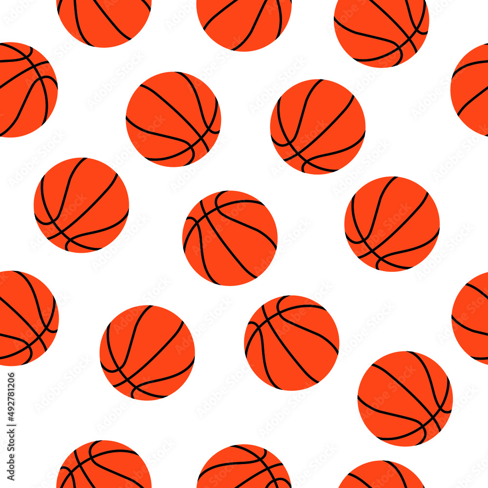 pattern with a basketball ball. sports seamless pattern. vector illustration, eps 10.