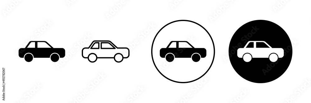 Car icons set. car sign and symbol. small sedan Car icons set. car sign and symbol. small sedan