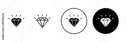 Diamond icons set. diamond gems sign and symbol