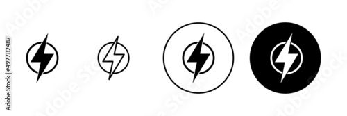 Lightning icons set. electric sign and symbol. power icon. energy sign