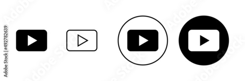 Play Icons set. Play button sign and symbol