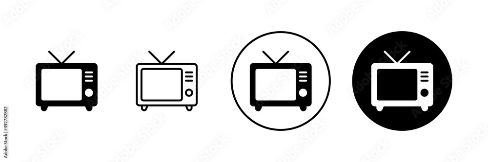 Tv icons set. television sign and symbol Tv icons set. television sign and symbol