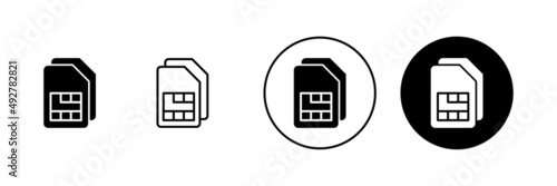 Sim card icons set. dual sim card sign and symbol