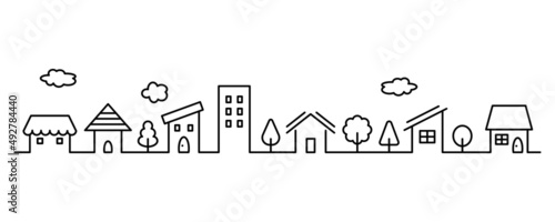 街並み　線画