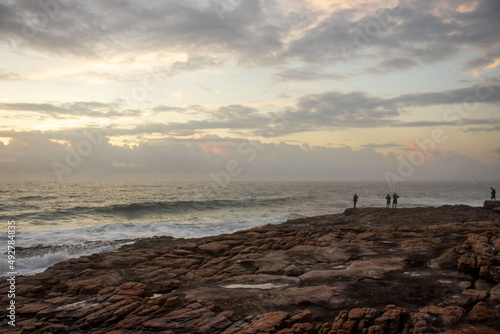 Morning sunrise over the ocean in the south coast of South Africa