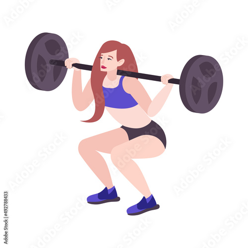 Weight Lifting Woman Composition