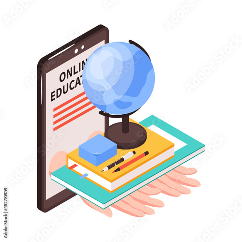 Online Education Isometric Composition
