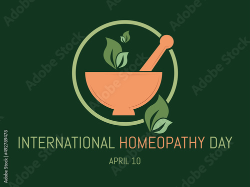 World Homeopathy Day is celebrated annually on April 10th.... Vector illustration.