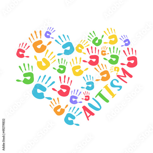 heart color jigsaw Concept of caring for mentally ill children with autism