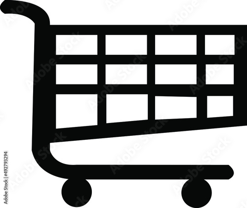 goods trolley illustration vector, goods trolley icon vector, simple goods trolly symbol vector, for your design needs