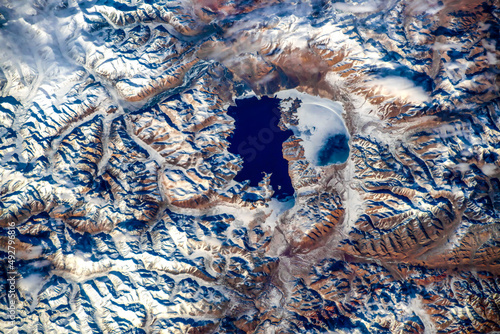 Fototapeta Naklejka Na Ścianę i Meble -  Abstract background from the beauty of the Earth's Crust. Digital enhancement. Elements by NASA