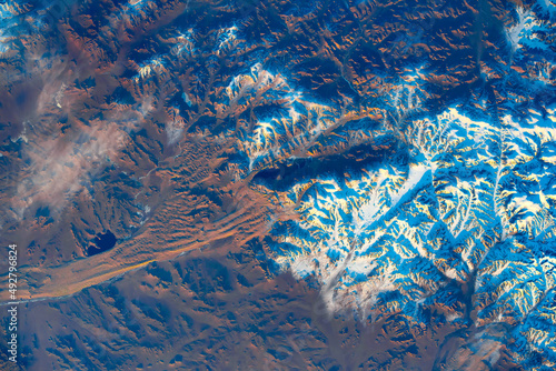 Fototapeta Naklejka Na Ścianę i Meble -  Abstract background from the beauty of the Earth's Crust. Digital enhancement. Elements by NASA