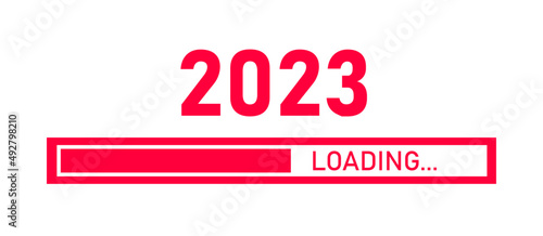 Loading bar for 2023 goal planning business concept, vector illustration for graphic design, flat style.