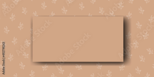 Vector. Chamomile flower background, copy space for text. Horizontal template for cards, wedding invitations, party invitations, flyers, covers, brochures, social networks. Hand-drawn sketch. Beige.