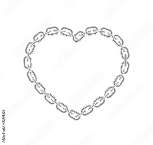 Wallpaper Mural Vector heart created using a silver realistic chain. Isolated on white background Torontodigital.ca