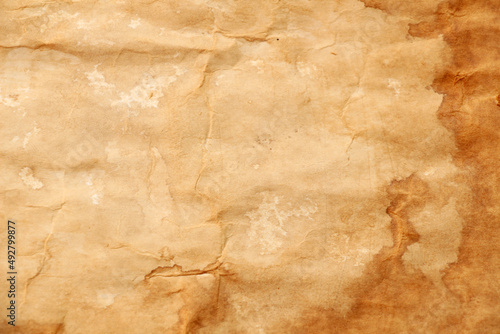 Background of crumpled stained paper