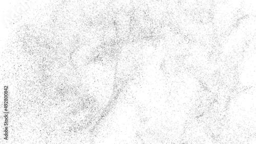 Distressed black texture. Dark grainy texture on white background. Dust overlay textured. Grain noise particles. Rusted white effect. Grunge design elements. Vector illustration, EPS 10.