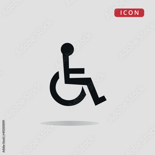 Disabled parking space icon, disabled location vector symbol, flat icon.