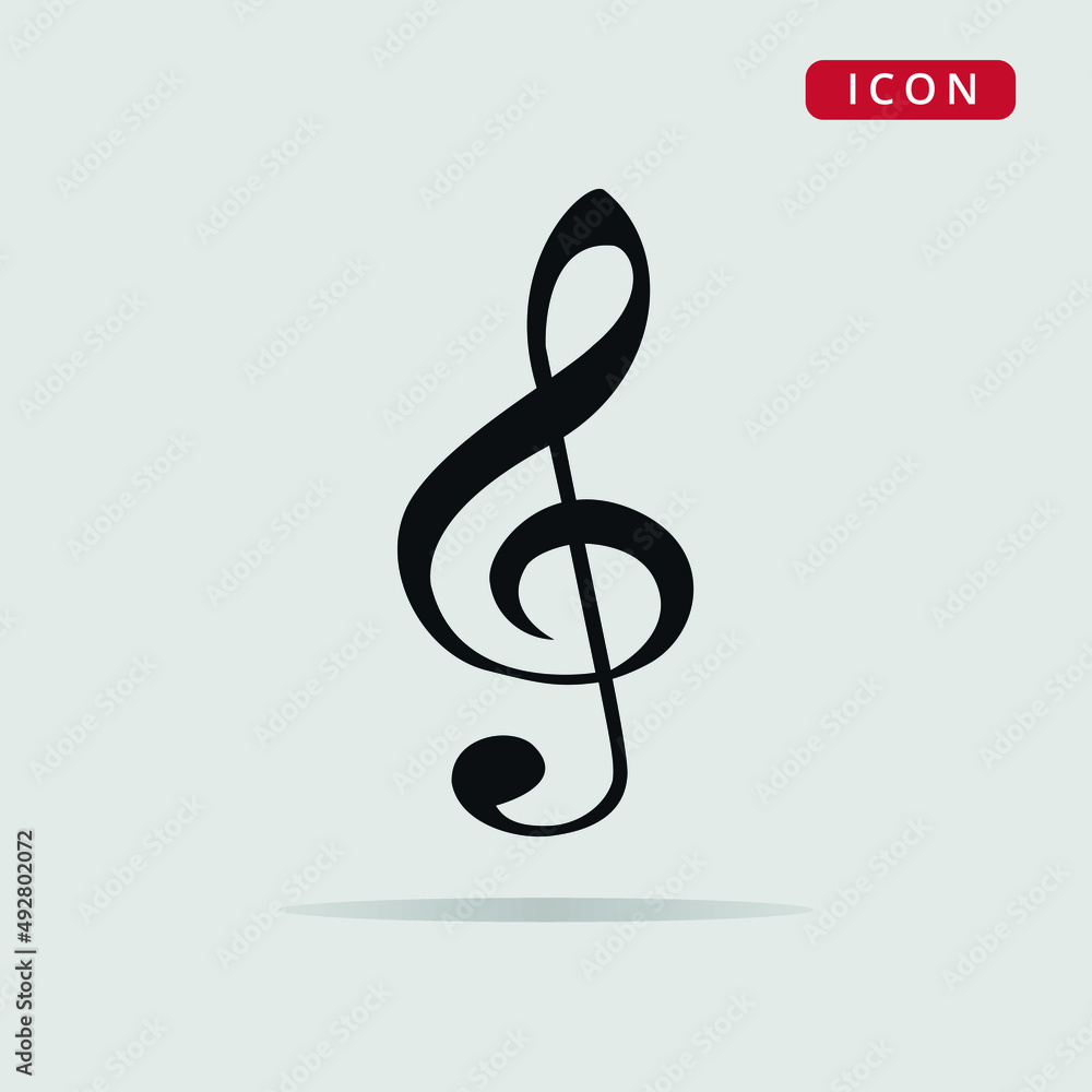 Treble clef vector icon, musical note, flat icon Treble clef vector icon, musical note, flat icon