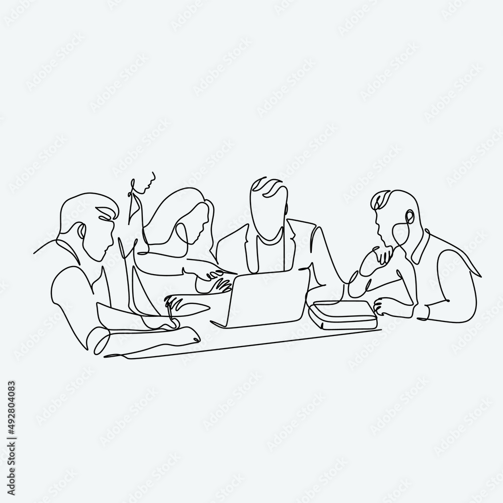 Line art illustration of business and marketing. Social media. Line art illustration of business and marketing. Social media.