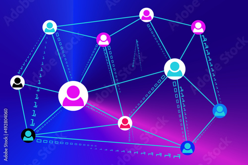 Social network and big data concept. Social connection create big data.