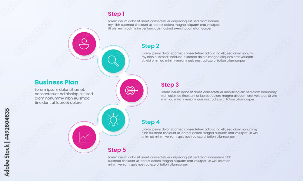 Vector Graphic of Infographic Element Design Templates with Icons and 4 Options or Steps. Suitable for Process Diagram, Presentations, Workflow Layout, Banner, Flow Chart, Infographic.