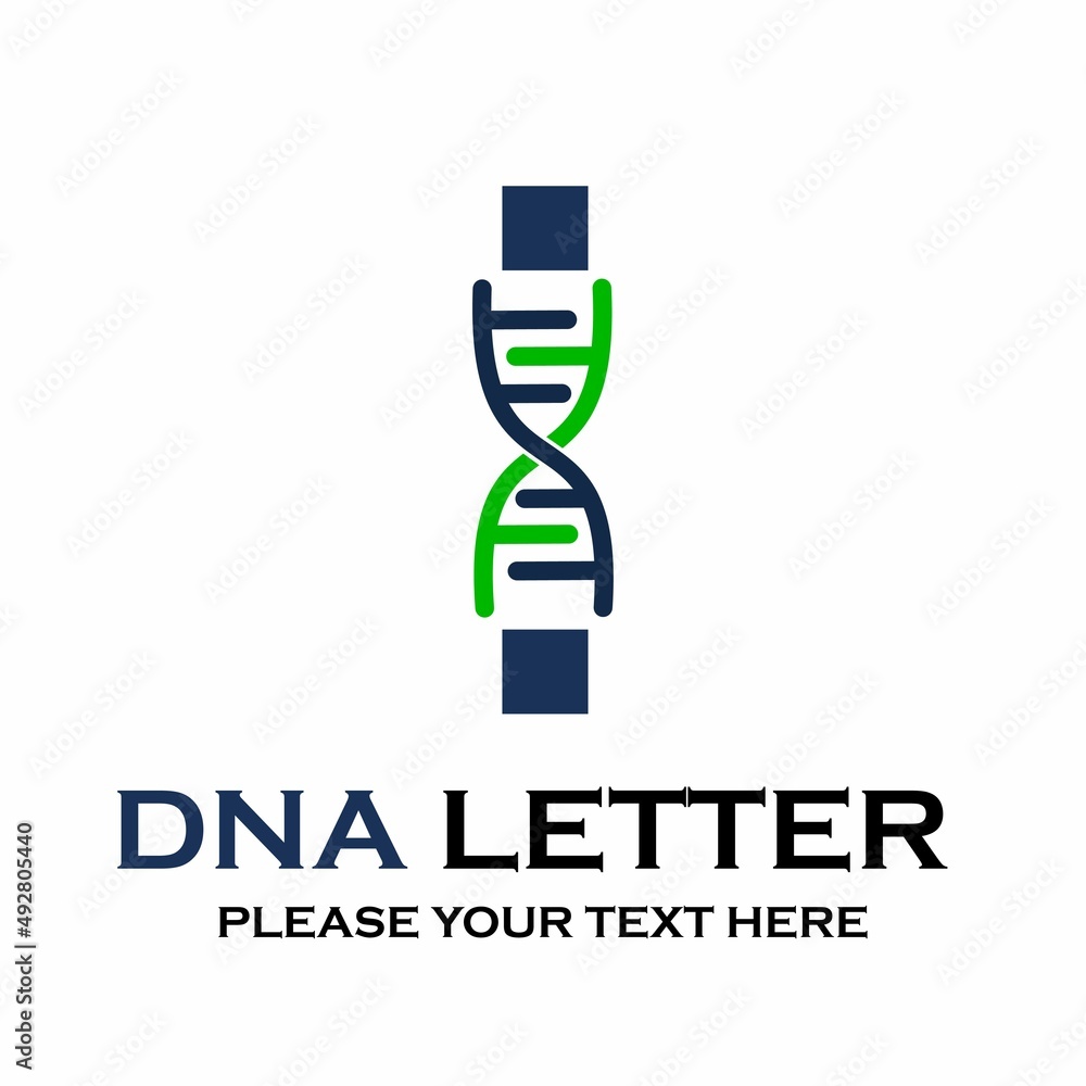 Letter i DNA logo template. Design with chromosome symbol. Suitable for research, science, medical, logotype, technology, lab, molecule, protein, nucleus etc