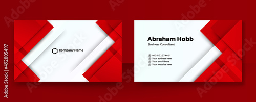 Modern creative red business card design template background