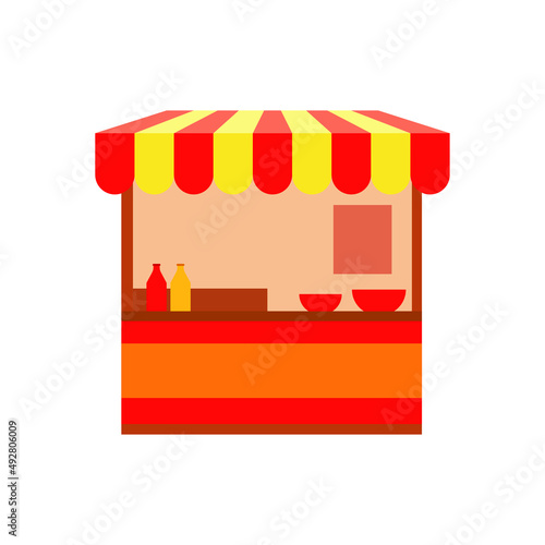 Food stall vector illustration in flat design isolated on white background