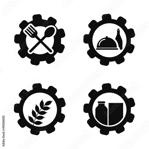 Set of food industry icon with black color isolated on white background