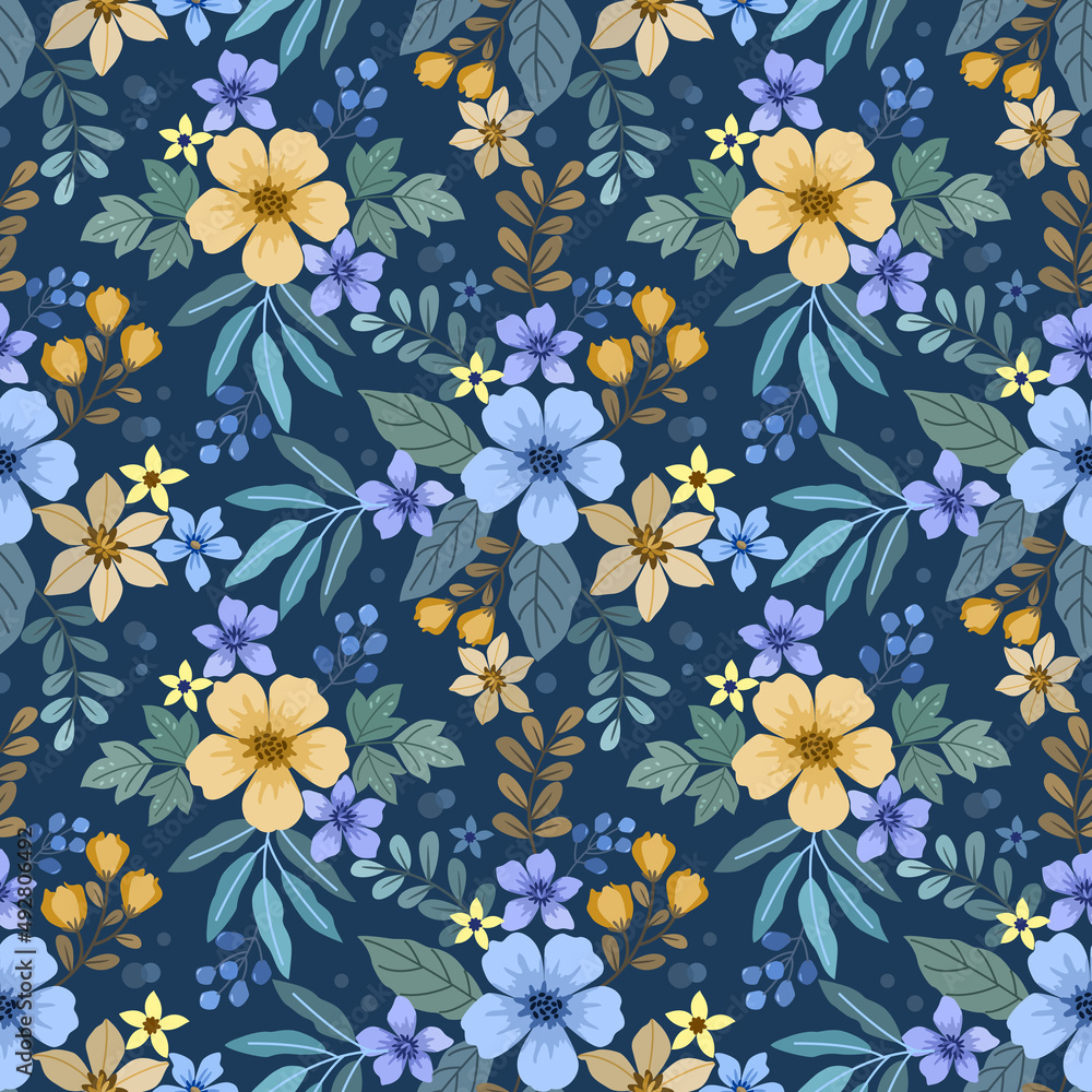 Hand Drawn Flowers In Color