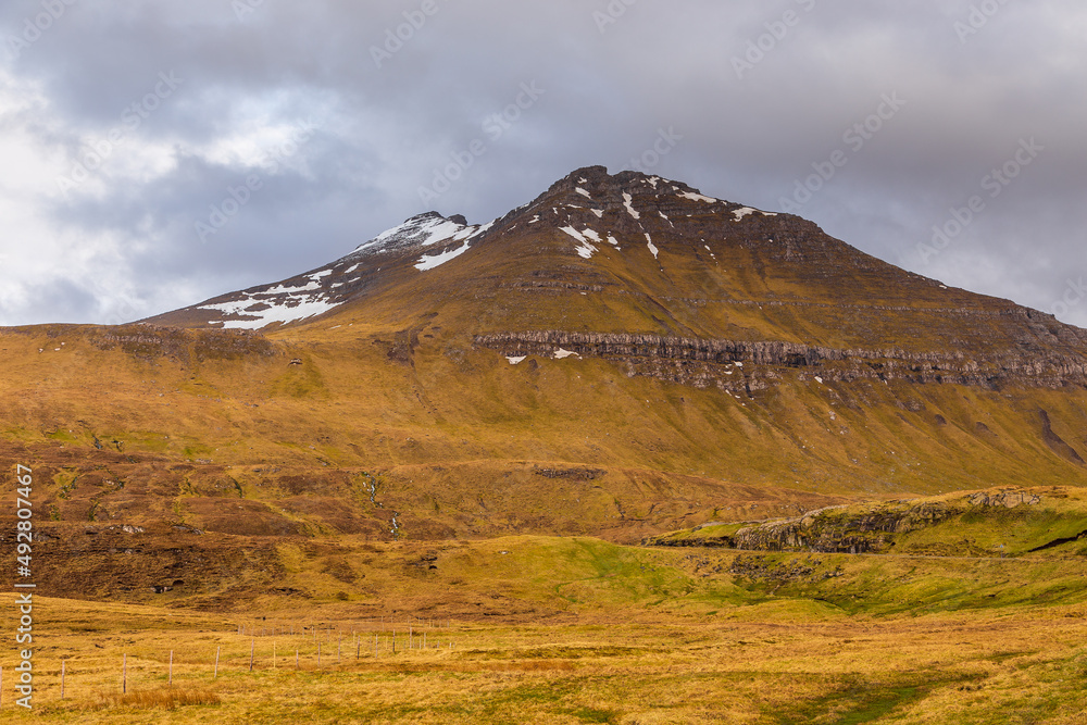 Mountain landscape on the island of Streymoy, Faroe Islands.