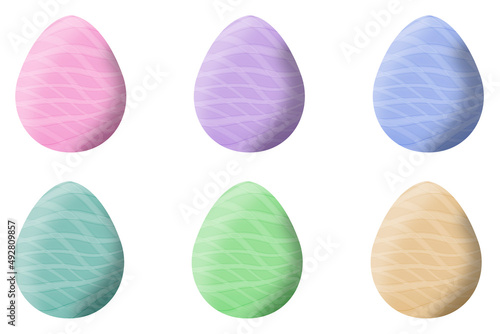 pastel easter eggs design weave pattern icon set pink purple green soft egg shape holiday icons